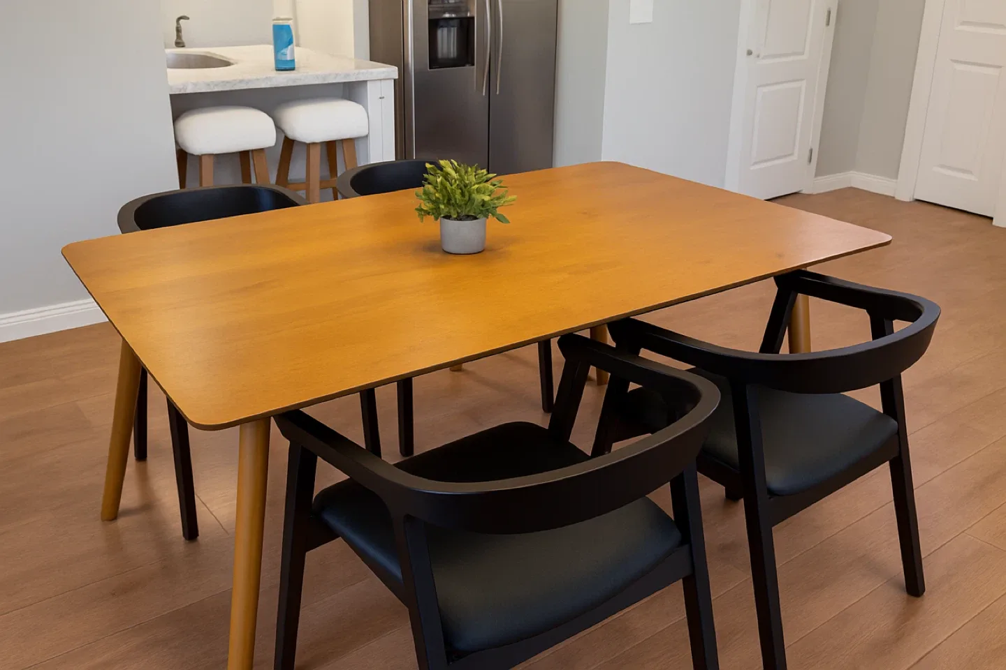 Good year solid wood dining table  & 4 stockholm Chairs image indicator(6)