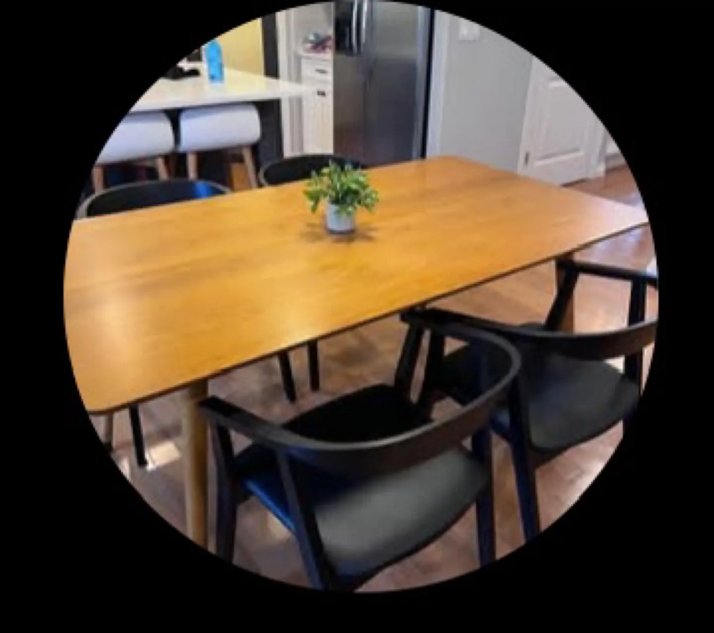 Good year solid wood dining table  & 4 stockholm Chairs image indicator(3)