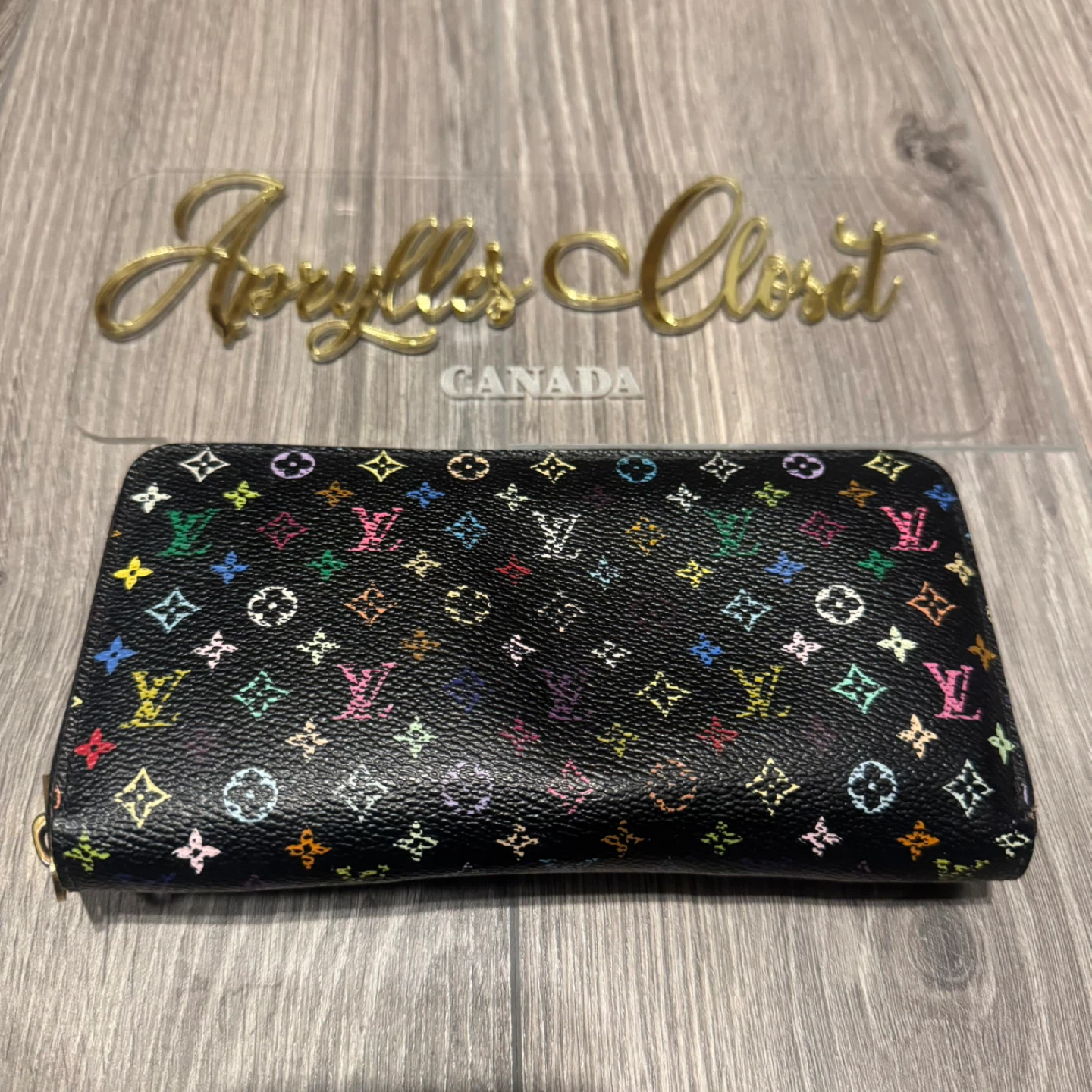 Authentic Louis Vuitton Multicolor black Zippy Wallet - photo 2