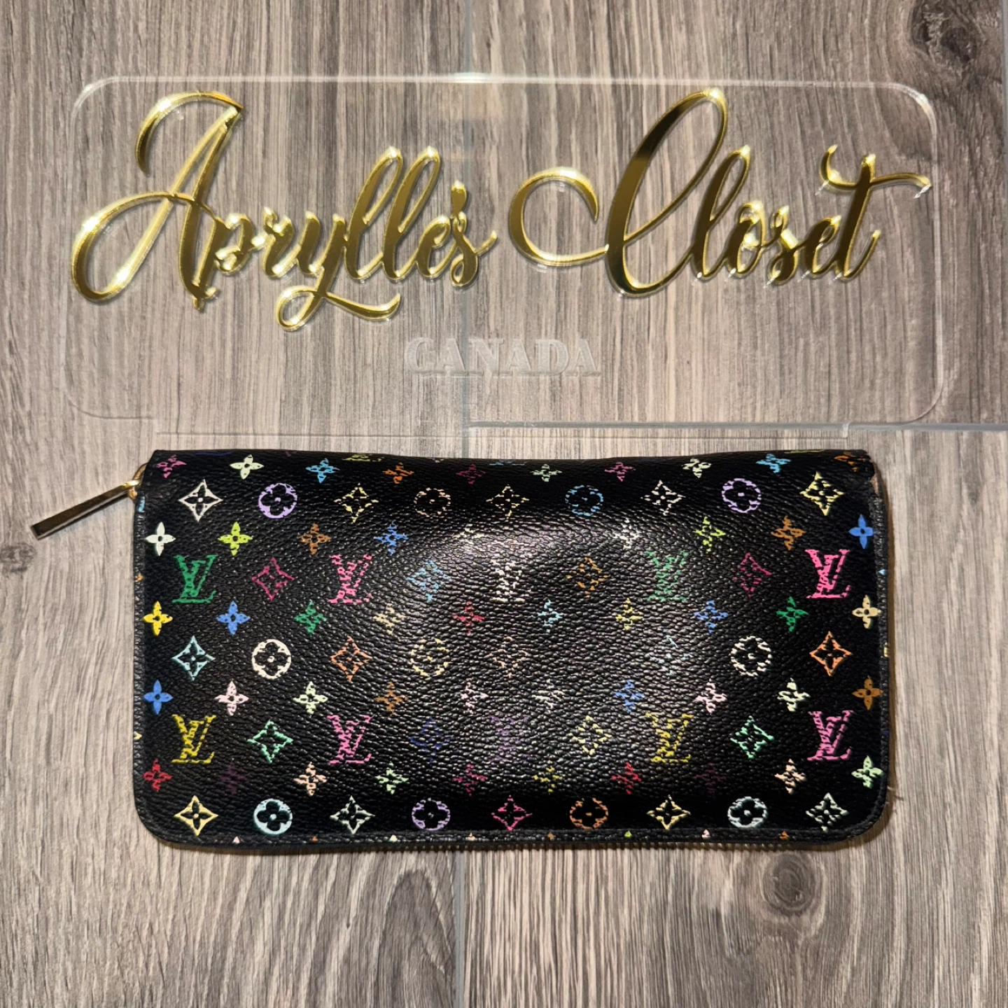 Authentic Louis Vuitton Multicolor black Zippy Wallet