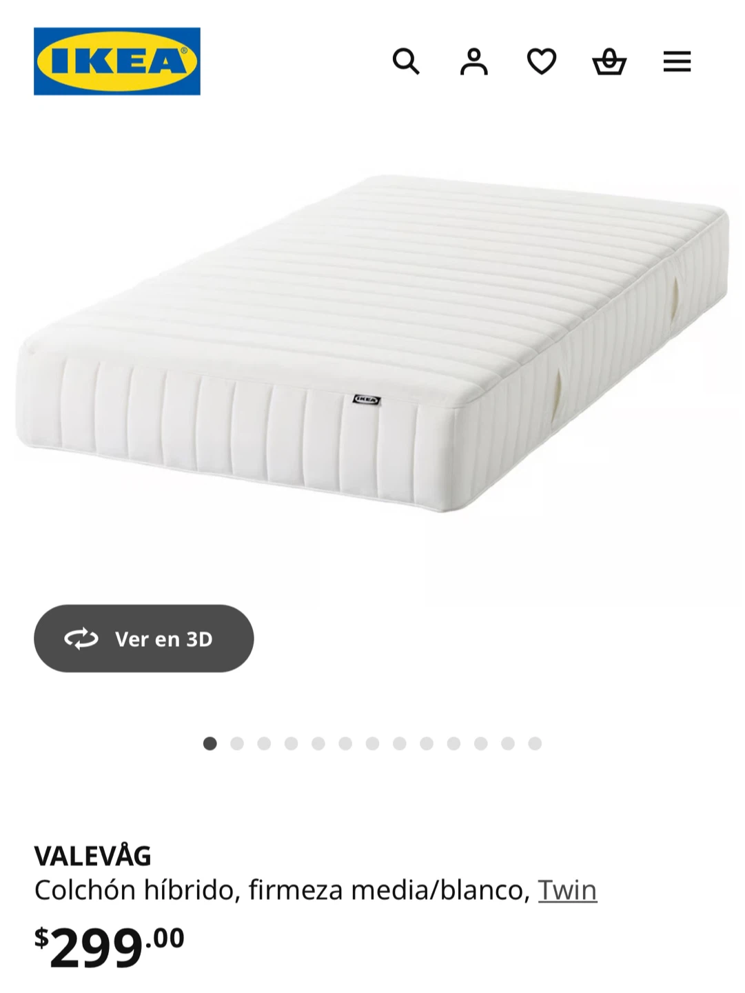 IKEA VALEVÅG Twin Mattress