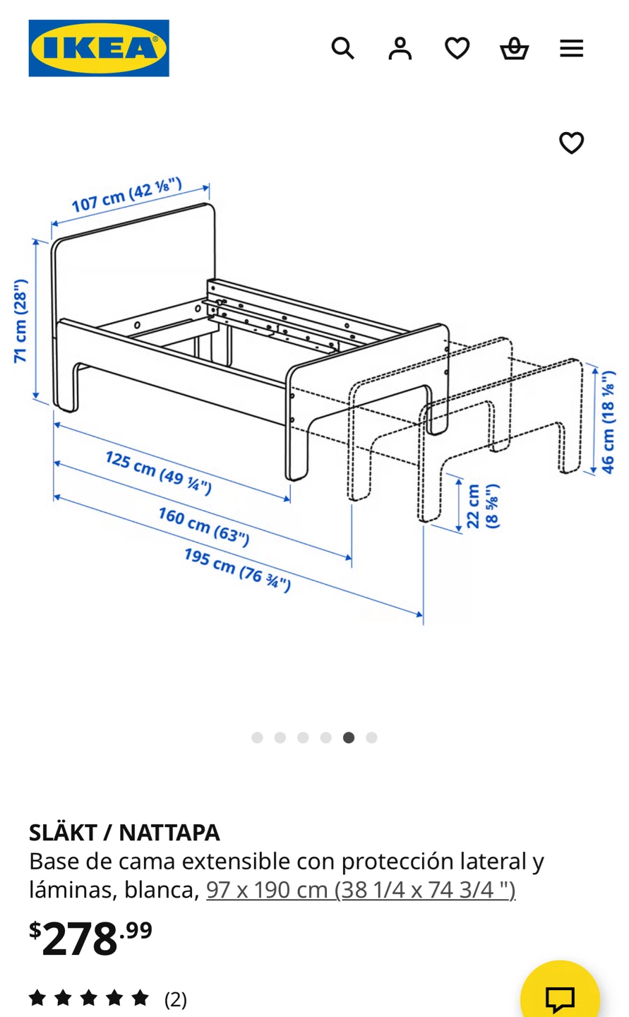 IKEA Slakt/Nattapa Extendable Bed Frame