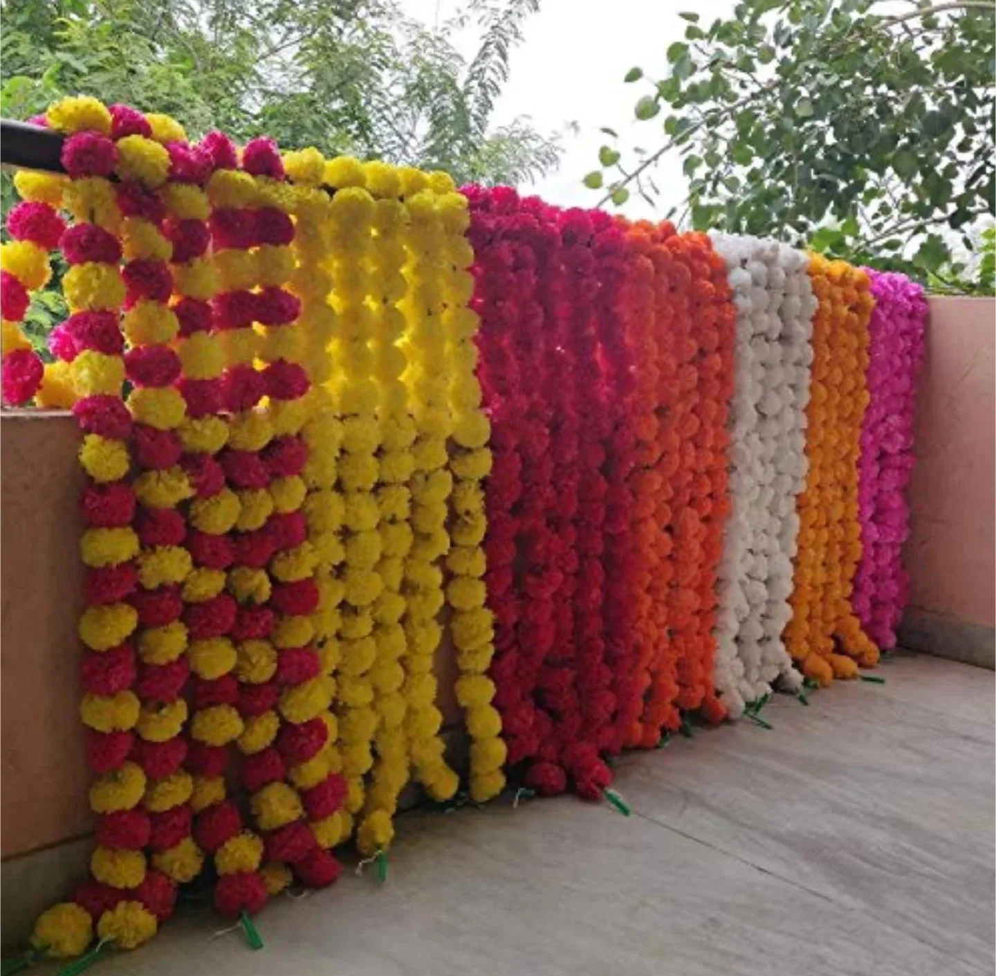 Artificial Marigold Flower Garlands for Decoration image indicator(2)
