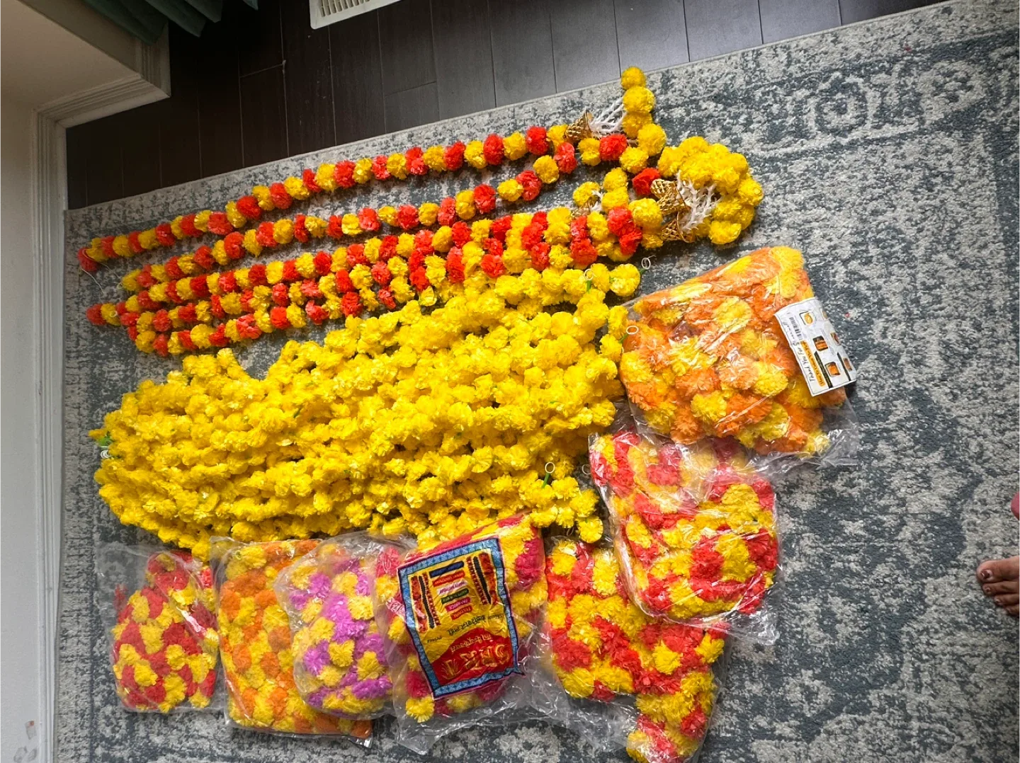 Artificial Marigold Flower Garlands for Decoration image indicator(5)