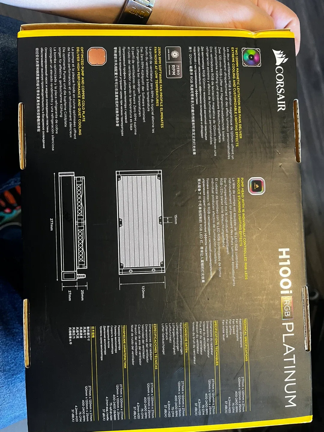 Corsair H100i RGB Platinum Liquid CPU Cooler - Read description image indicator(5)