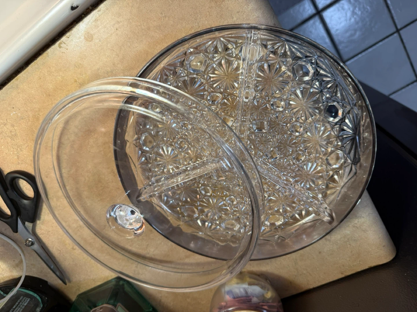 Vintage Clear Divided Serving Dish - photo 2