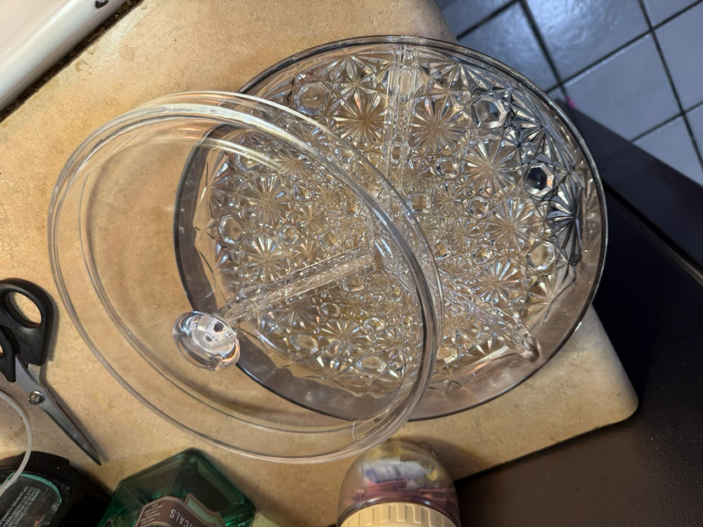 Vintage Clear Divided Serving Dish - photo 3