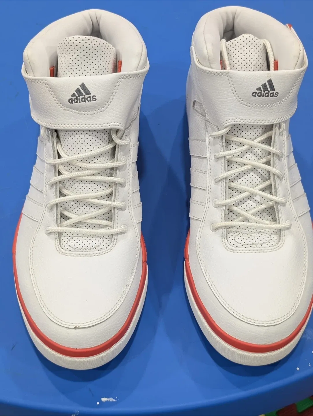 Adidas White & Red High Top Sneakers - US 13 image indicator(2)