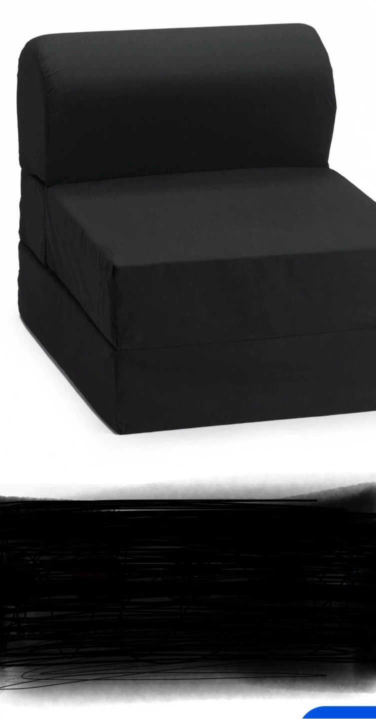 Black Folding Foam Chair Bed