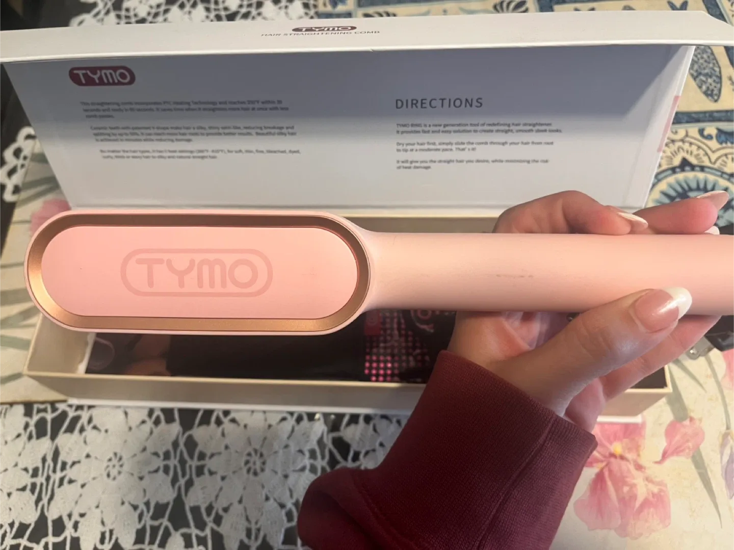 TYMO RING Hair Straightening Comb - Pink image indicator(5)