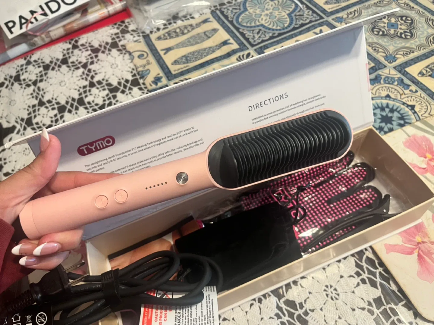 TYMO RING Hair Straightening Comb - Pink image indicator(6)