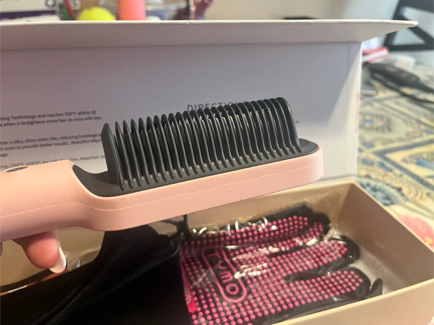 TYMO RING Hair Straightening Comb - Pink image indicator(4)