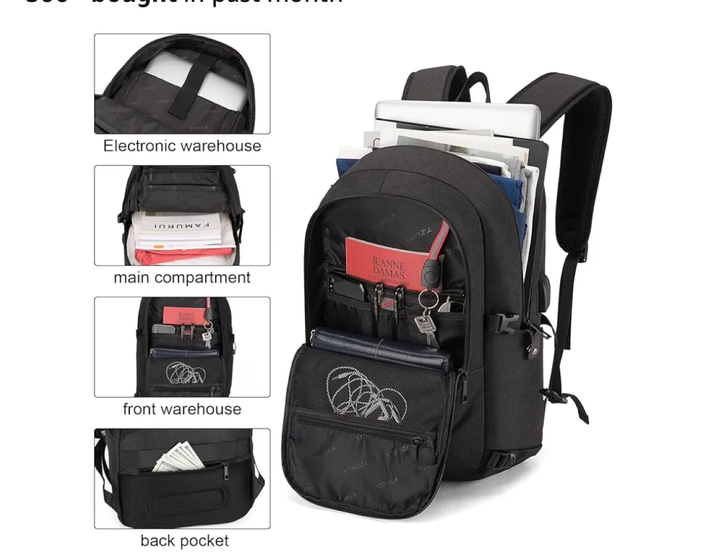 Tzowla Laptop Travel Backpack image indicator(2)