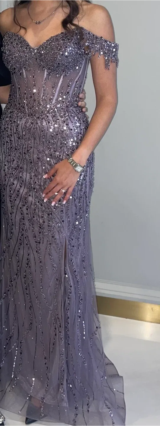 Purple Sequin Formal Gown image indicator(3)