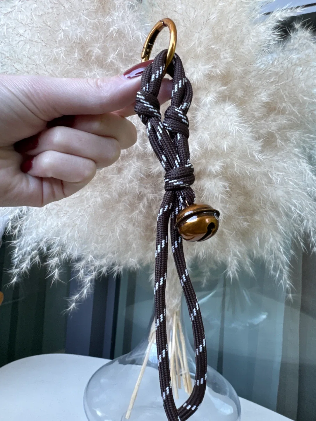 Brown & White Bell Keychain thumbnail