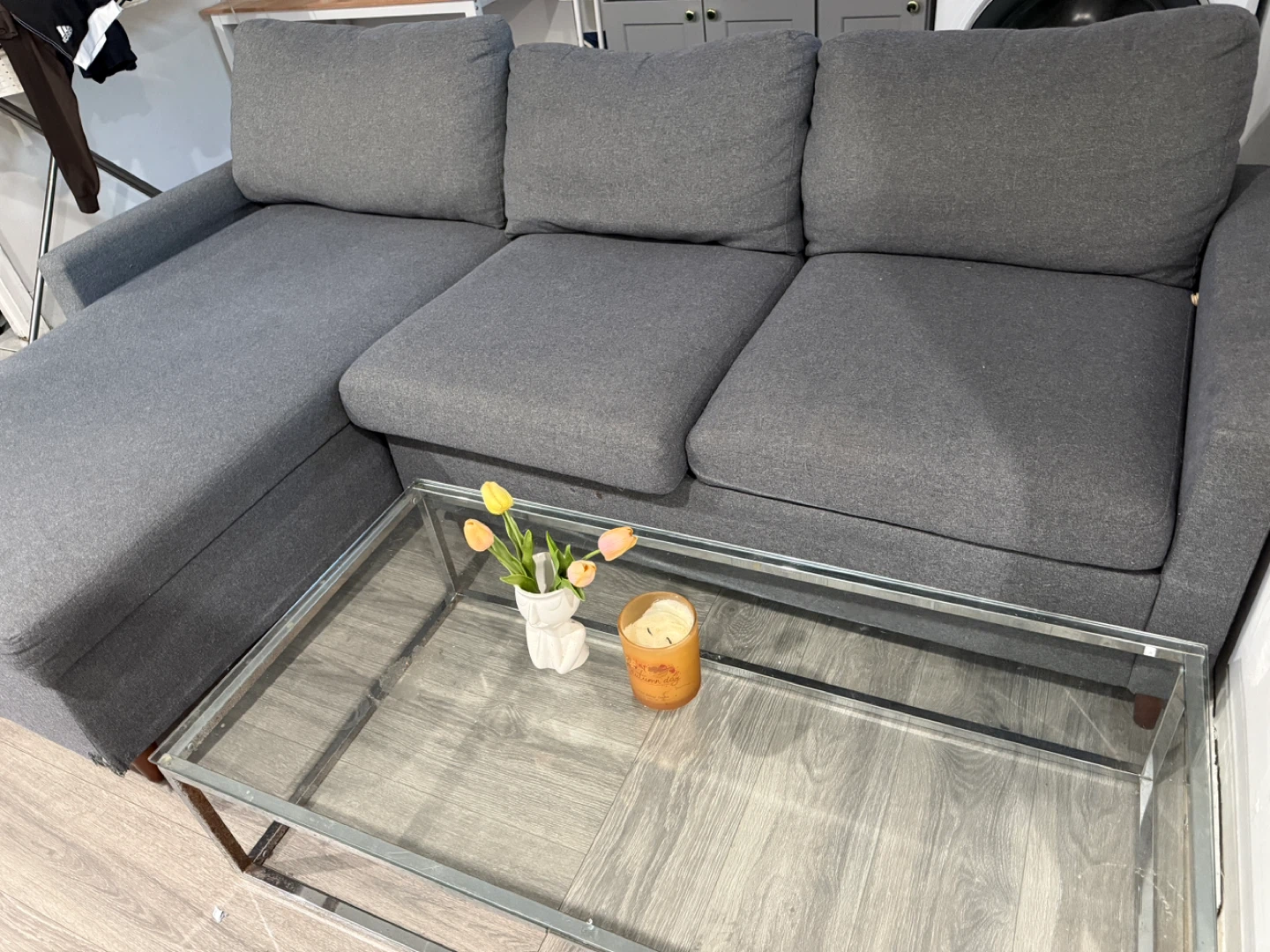 Gray Sectional Sofa with Chaise - photo 4