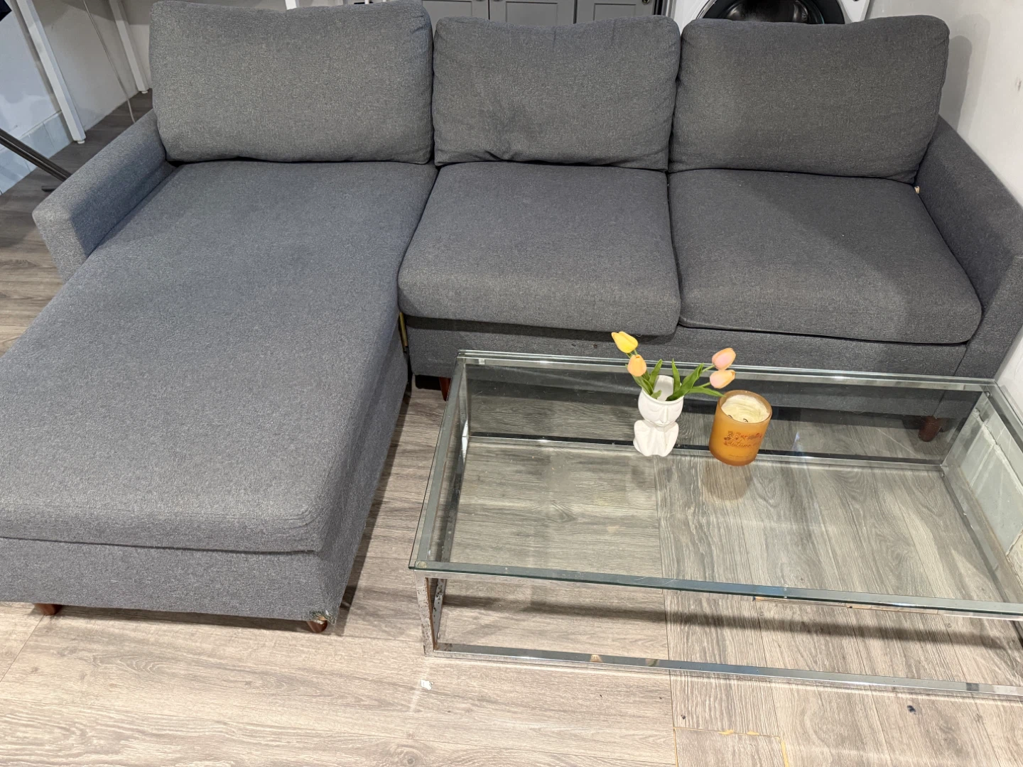 Gray Sectional Sofa with Chaise