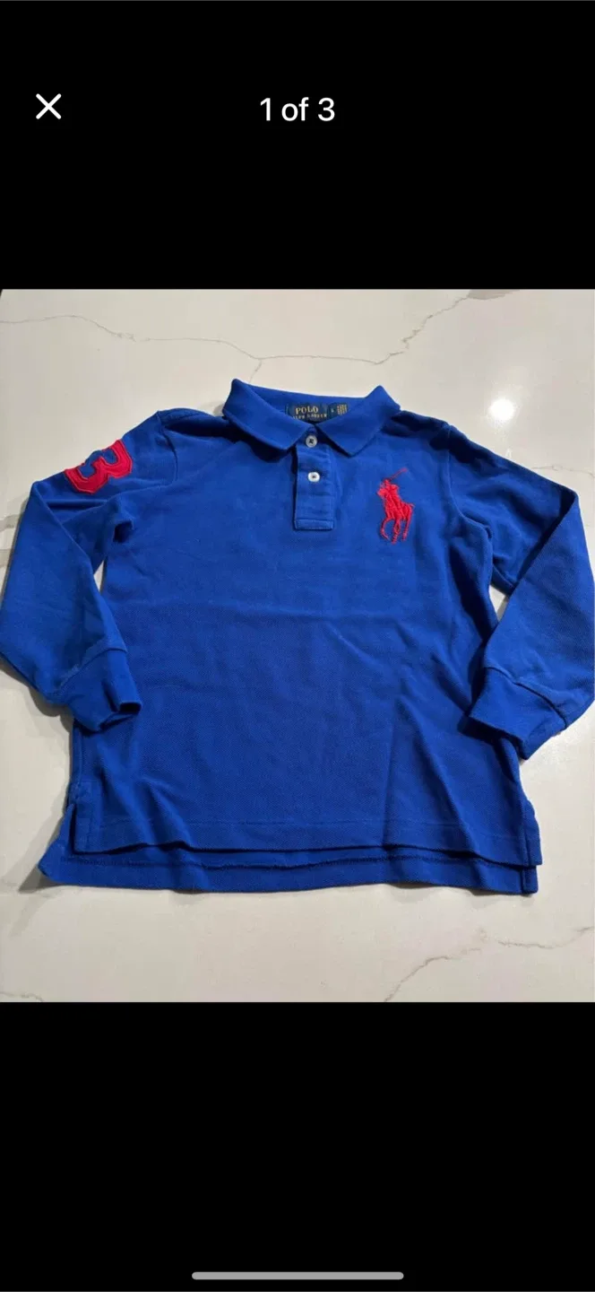 Ralph Lauren Kids Blue Polo Shirt - Size 5