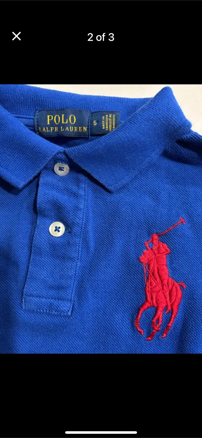 Ralph Lauren Kids Blue Polo Shirt - Size 5 image indicator(2)