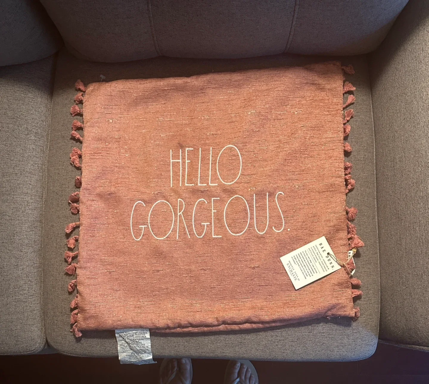 Rae Dunn 'Hello Gorgeous' Pillow - 20" x 20" image indicator(5)