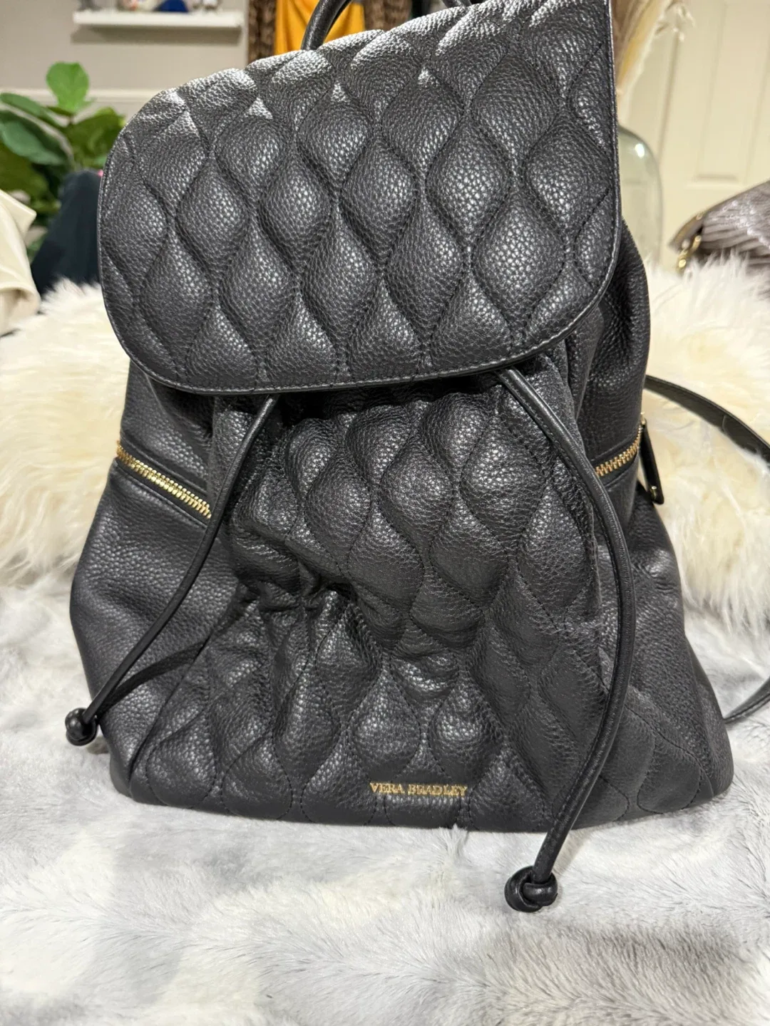 Vera Bradley Black Leather Backpack