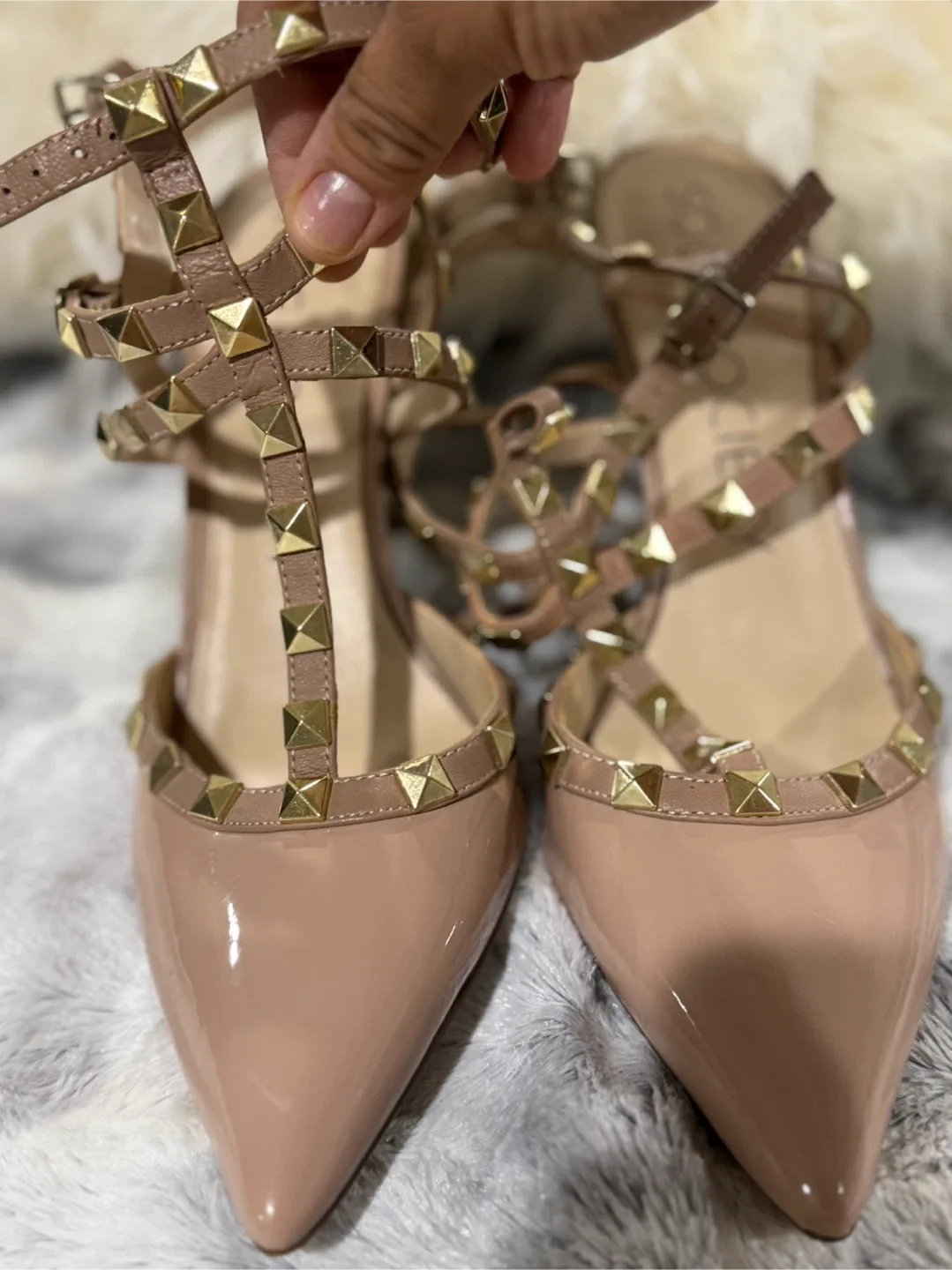 Sole Society Nude Studded Heels