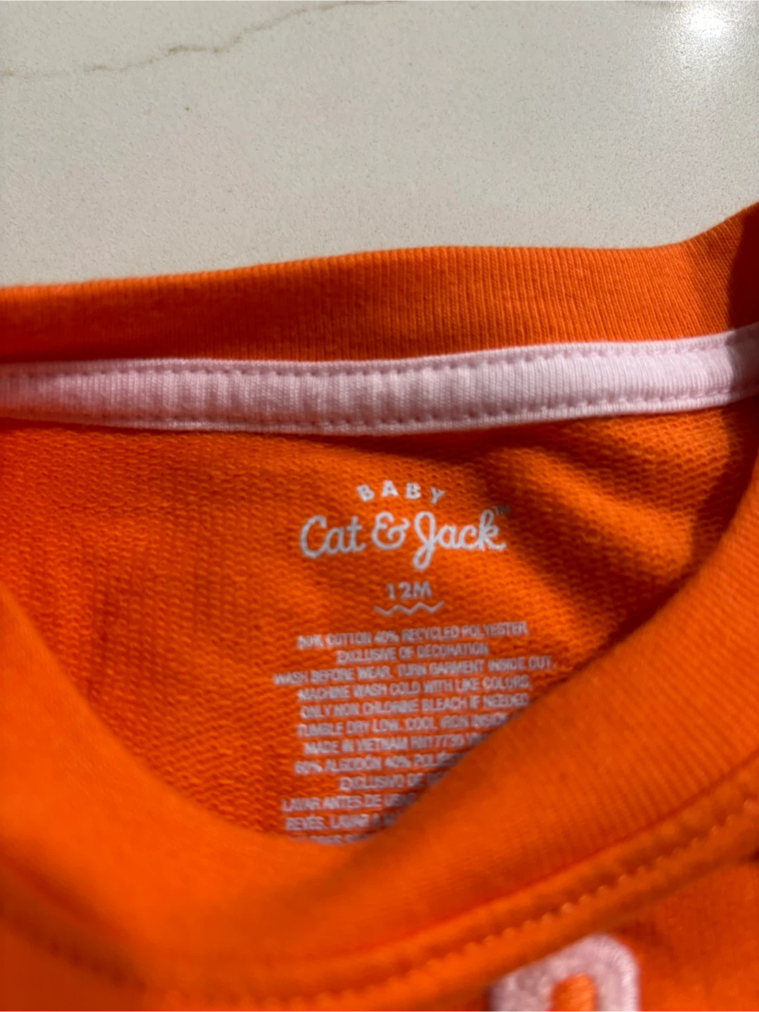 Cat & Jack Baby Pumpkin Sweatshirt - 12M - photo 3