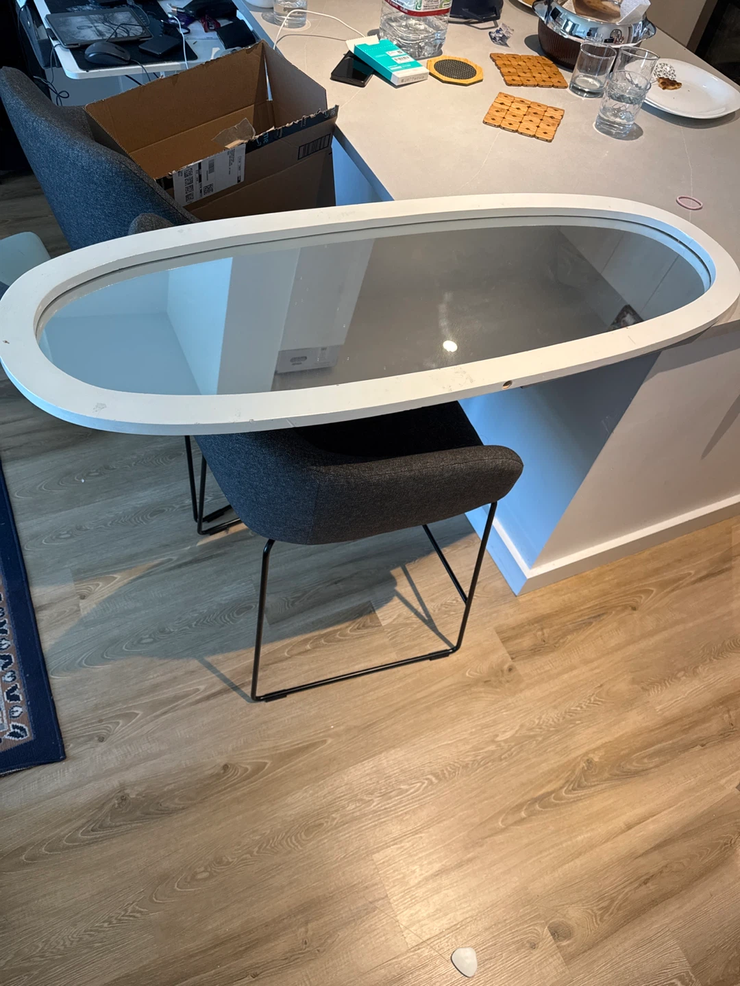 Oval White Mirror