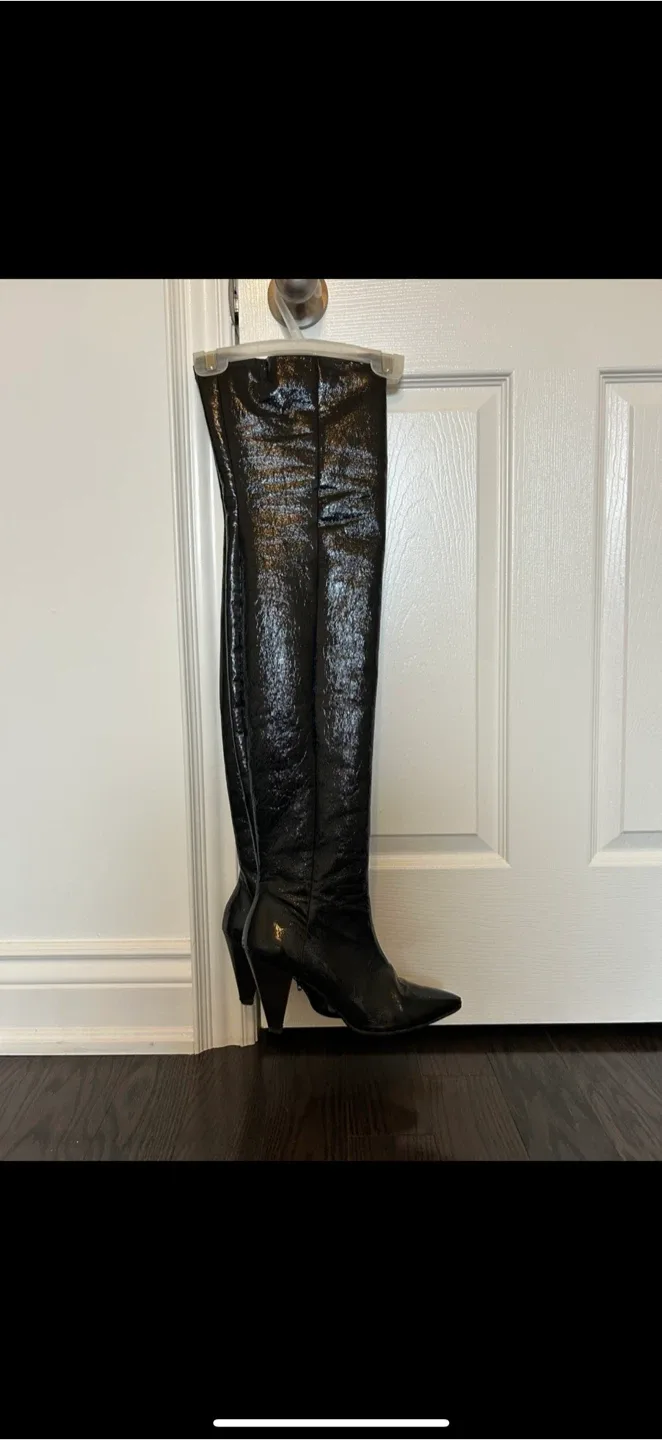 Beautiful Black Thigh High Boots-Must sell! thumbnail