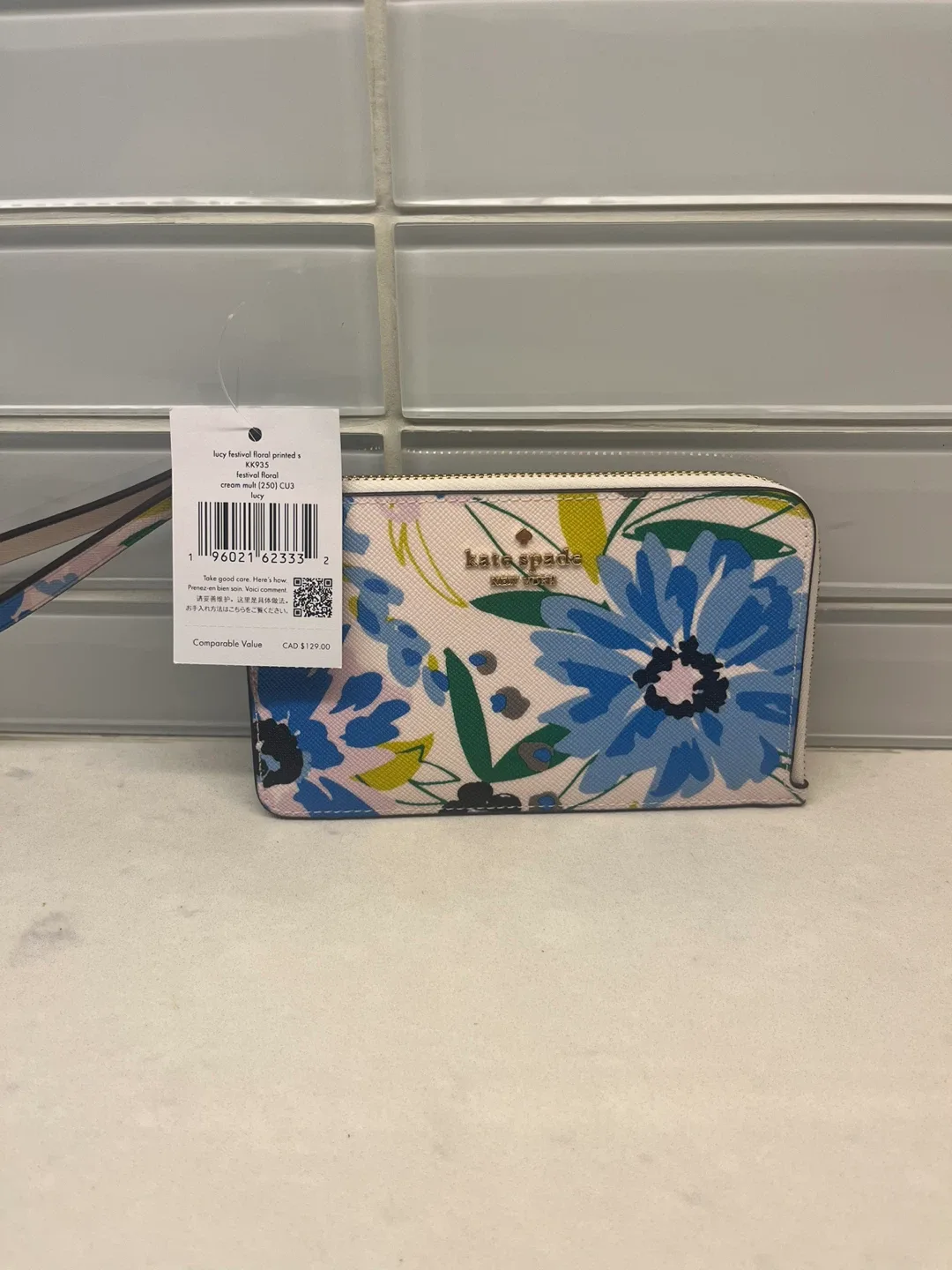 Kate Spade Floral Wristlet Wallet - NEW thumbnail
