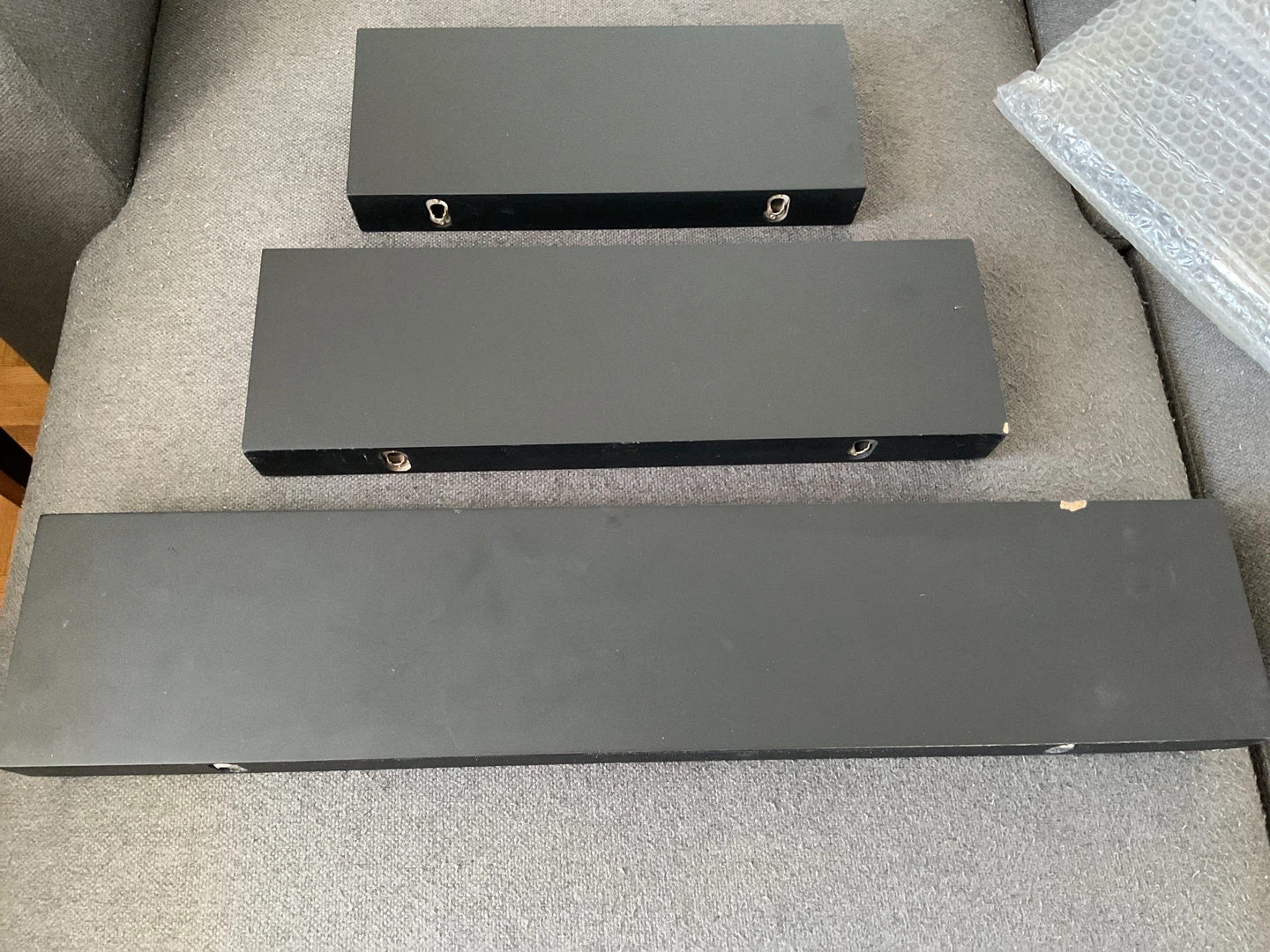 Black Floating Wall Shelves - Set of 3 - photo 2