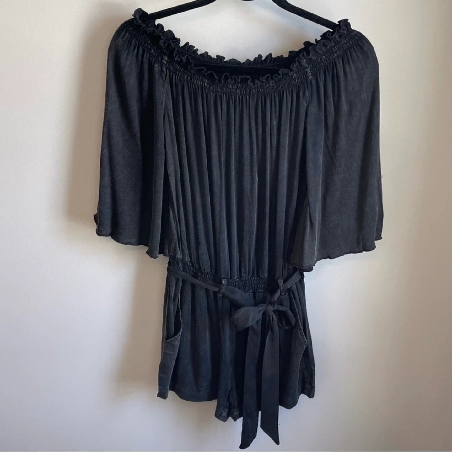 Chaser Off The Shoulder Romper with Flounce Sleeve Size M - photo 2