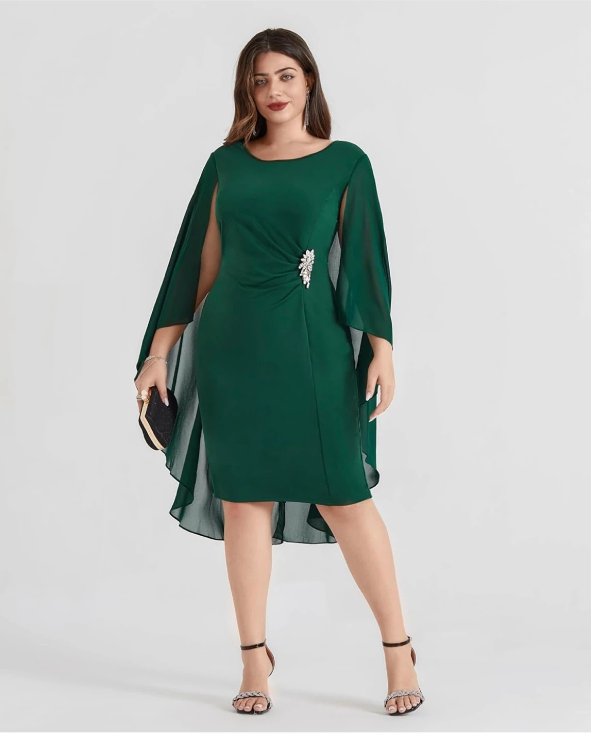 Hanna Nikole Green Dress chiffon party plus 24W - photo 2