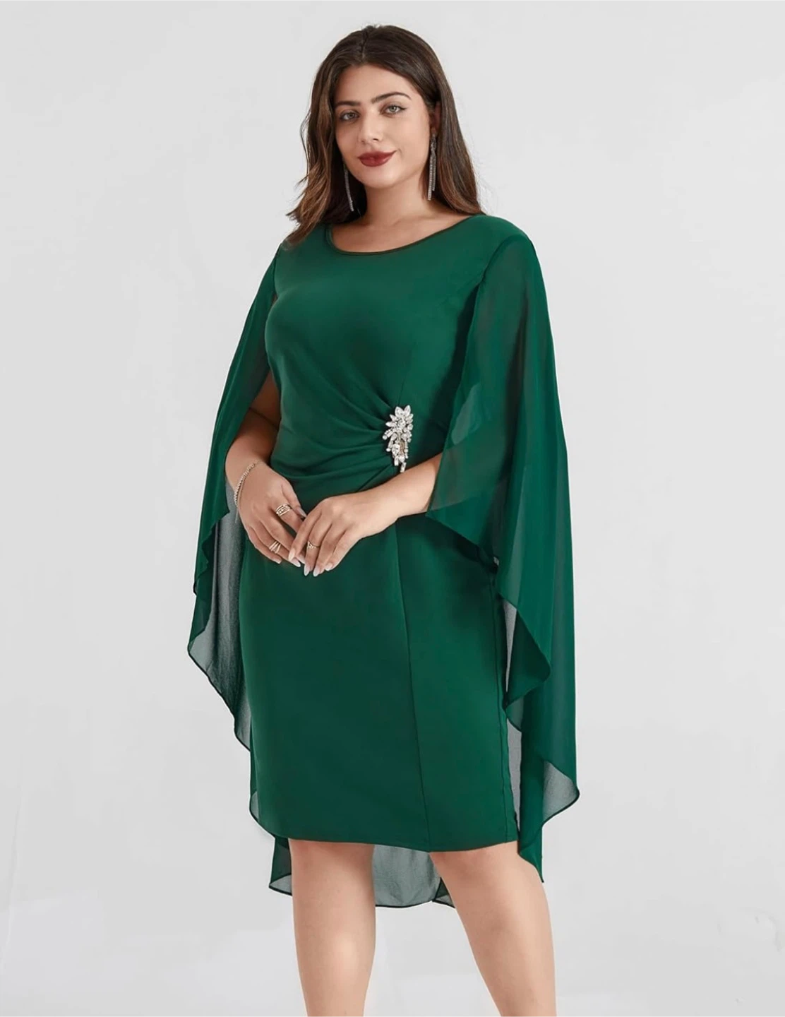 Hanna Nikole Green Dress chiffon party plus 24W - photo 4