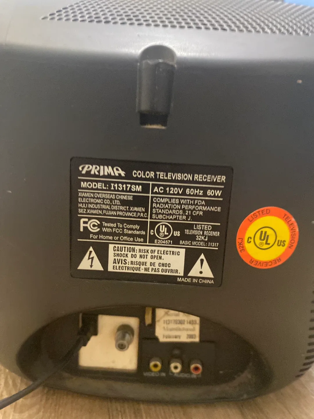 Prima 1317SM Color Television Receiver image indicator(2)