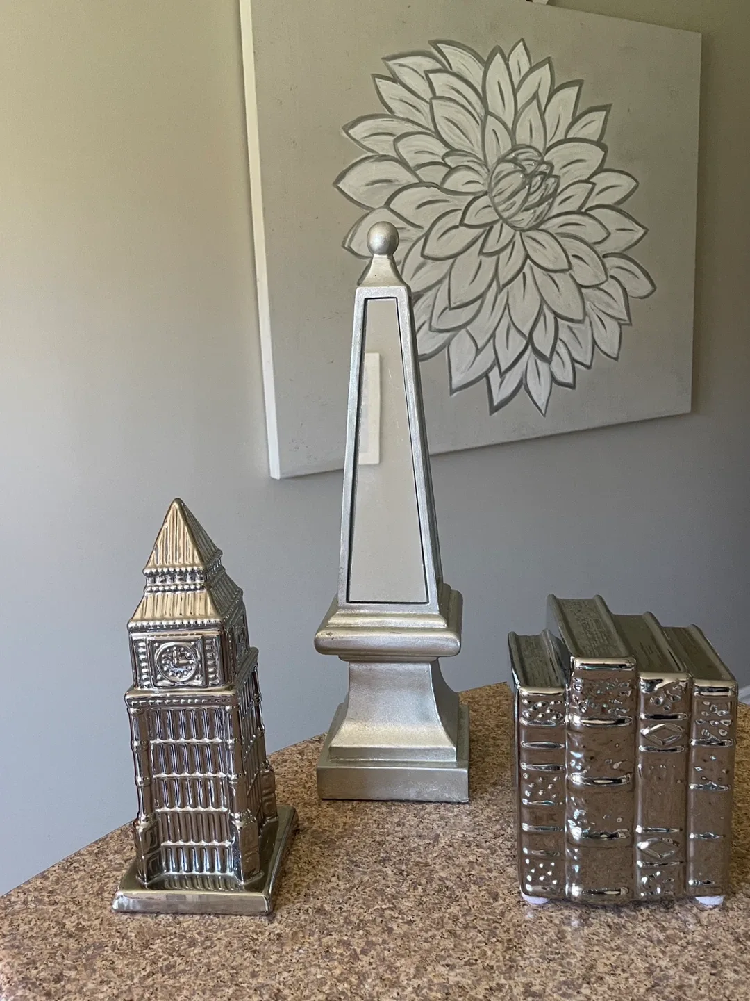 Set of 3 Staging items Decorative Silver Tabletop Ornaments image indicator(2)