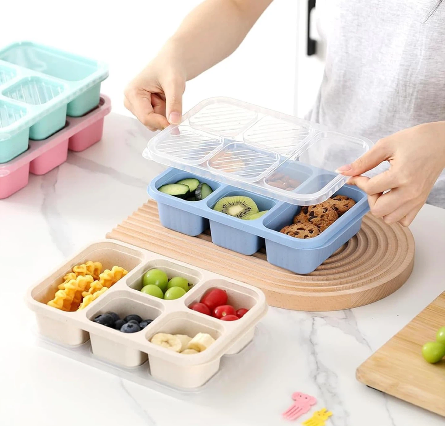 Compartment Lunch Box Food Storage Containers - photo 2