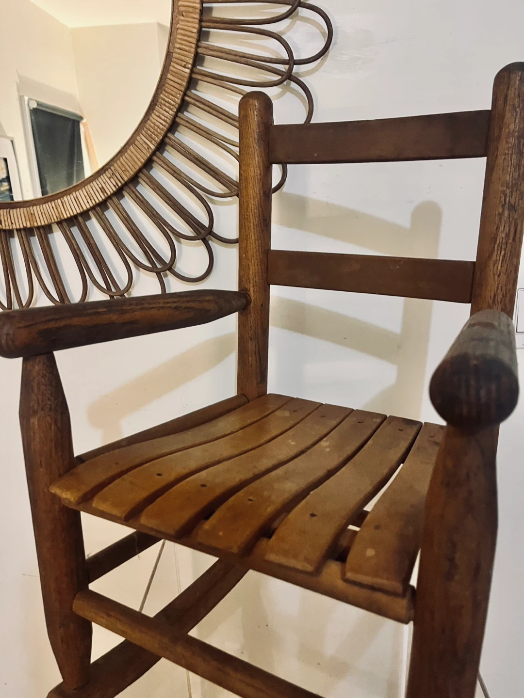 Vintage child’s Wooden Rocking Chair - photo 2