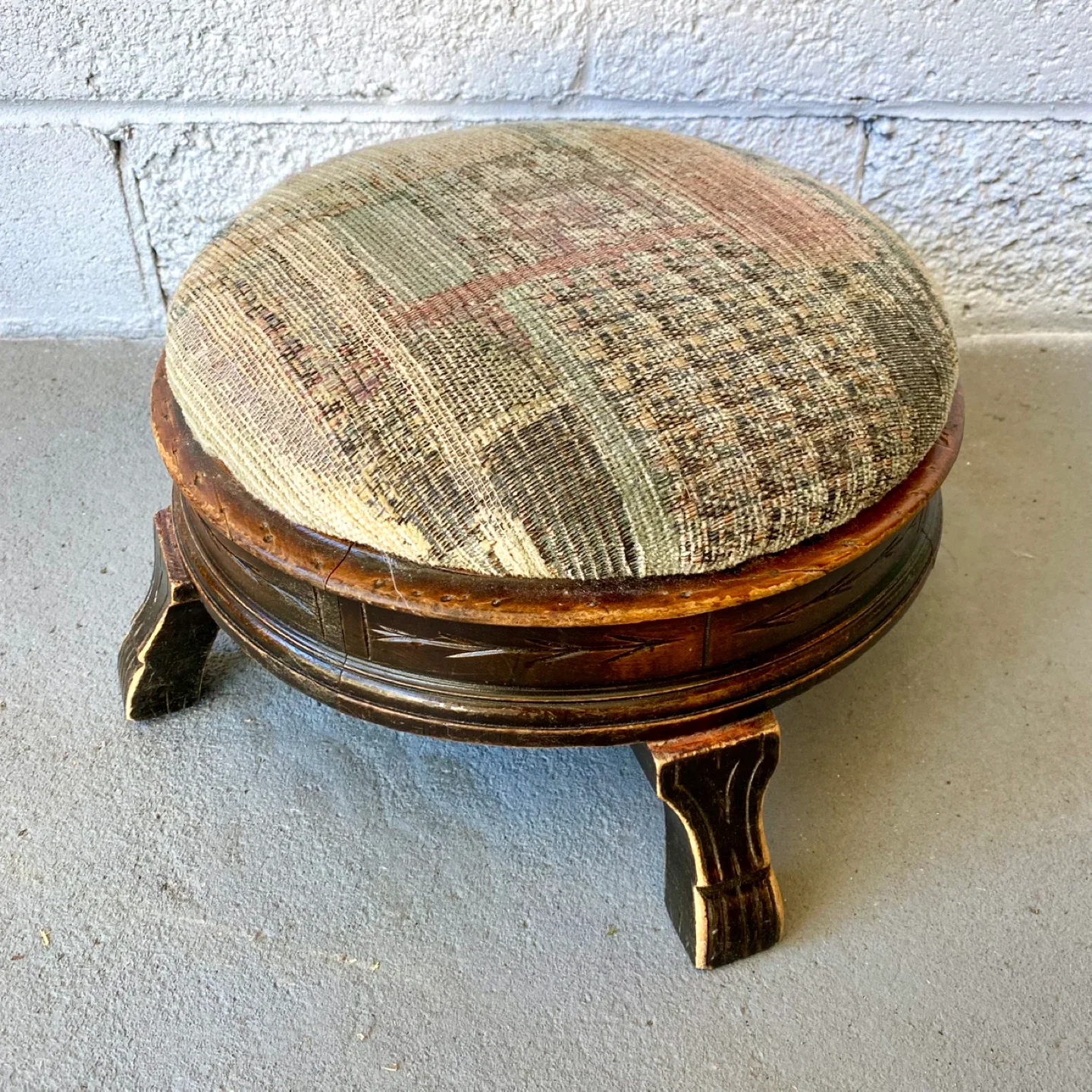 Antique Wooden Footstool thumbnail