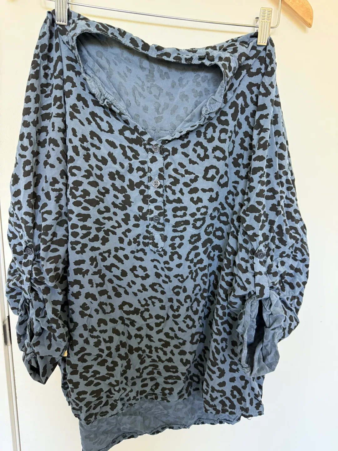 Blue Leopard Print Top thumbnail