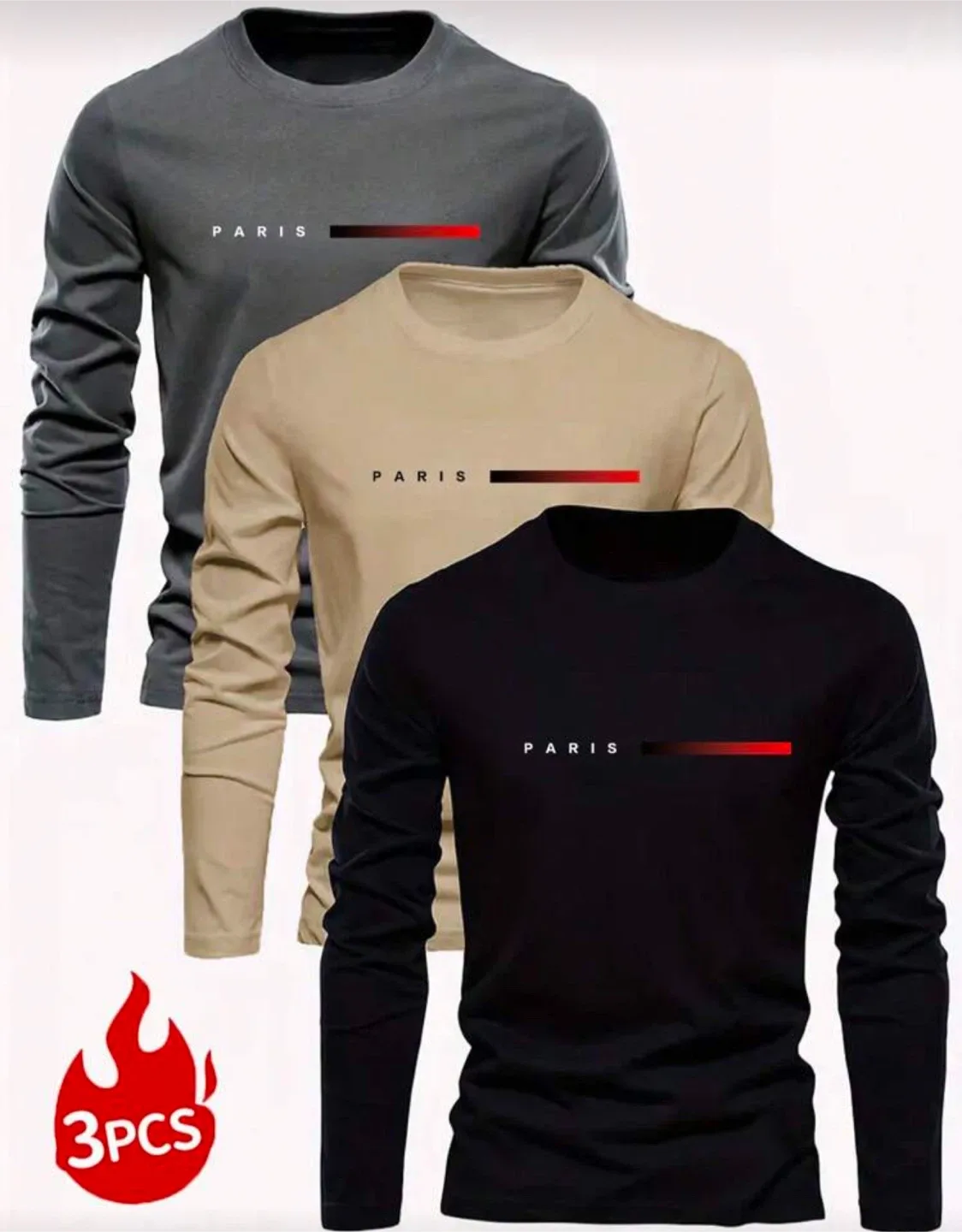 3 pack Long Sleeve T-Shirts (buy 2 get free gift 🎁) image indicator(4)
