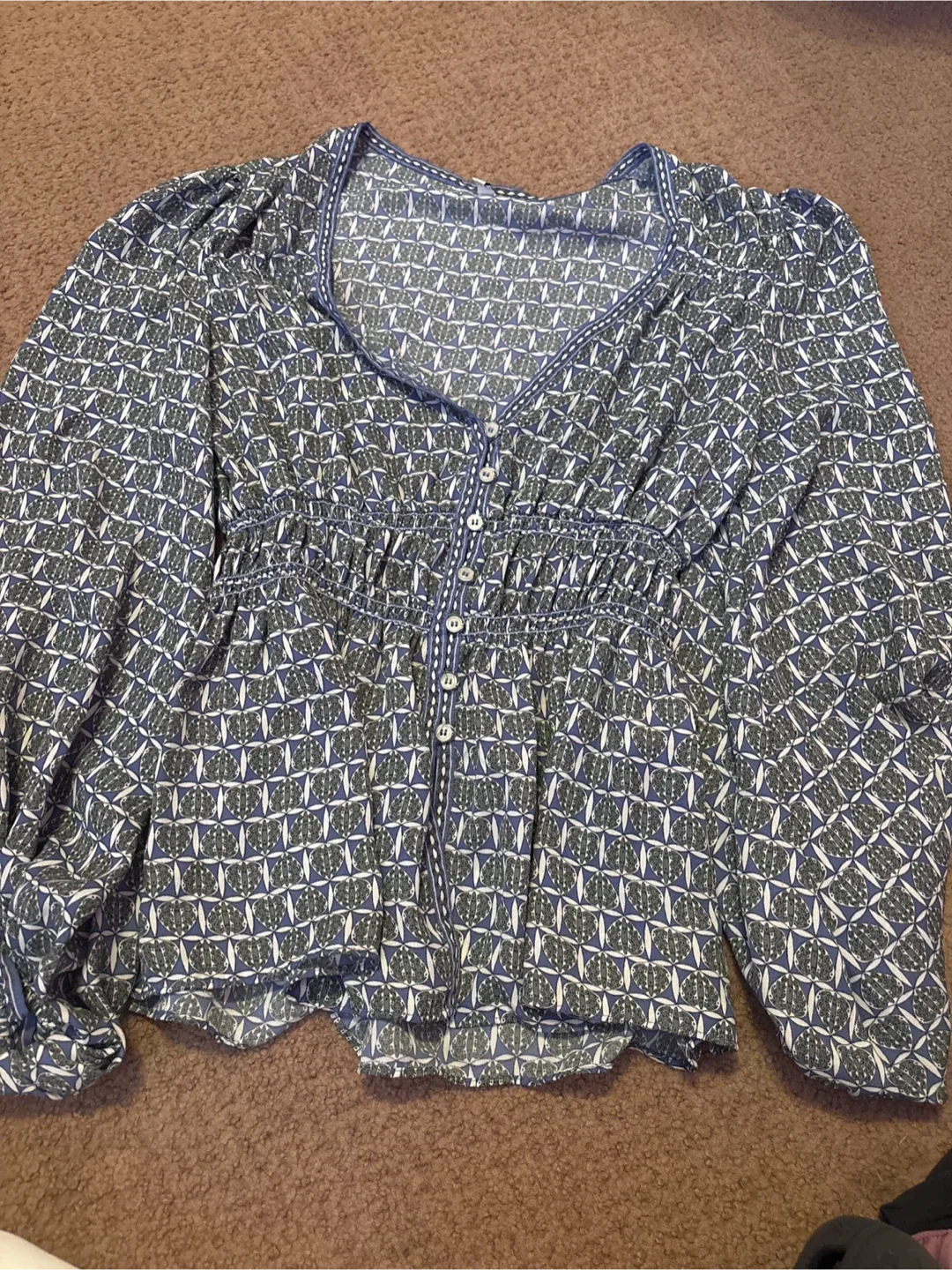 Patterned Long Sleeve Blouse thumbnail