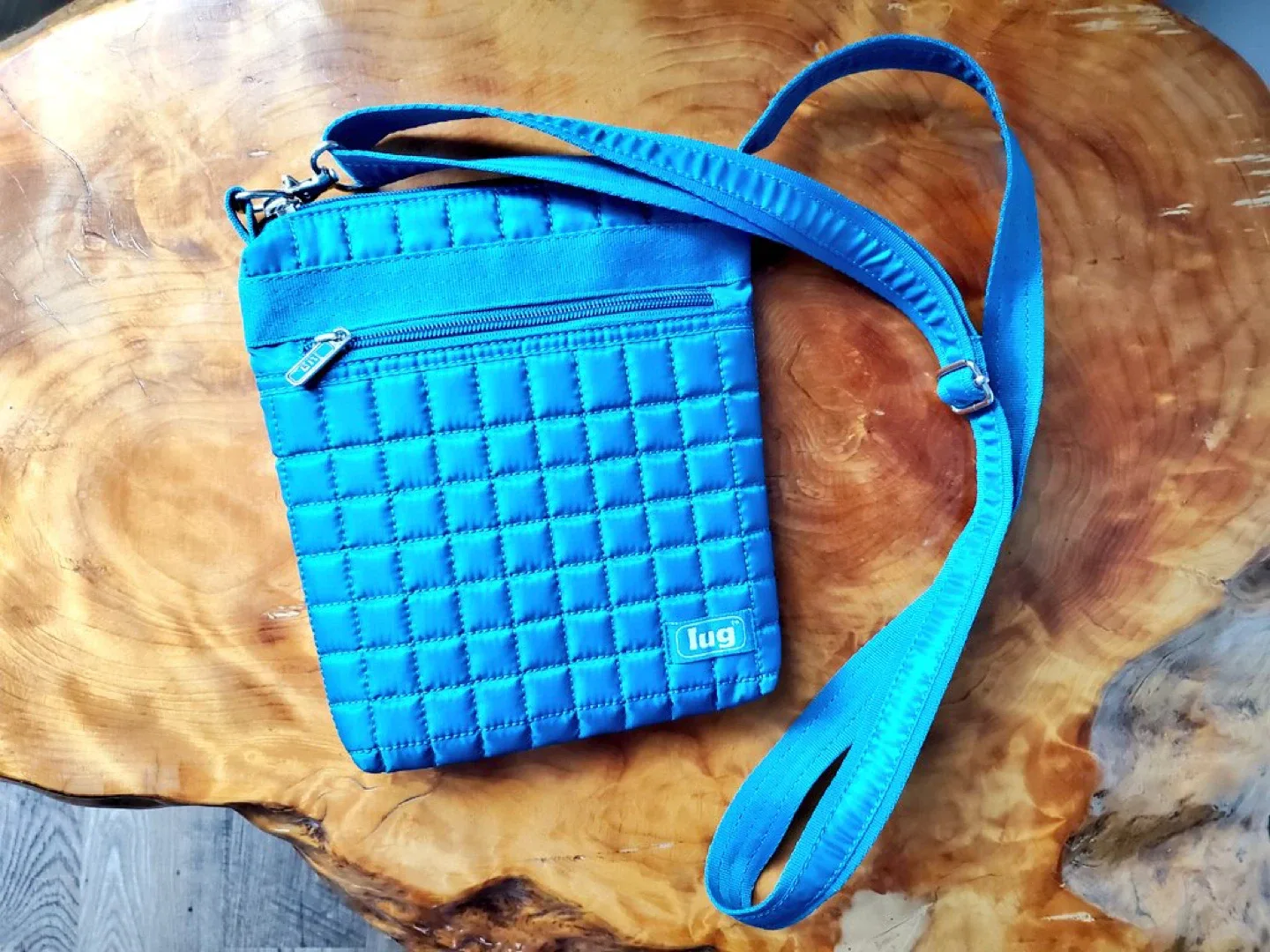 Lug teal crossbody bag