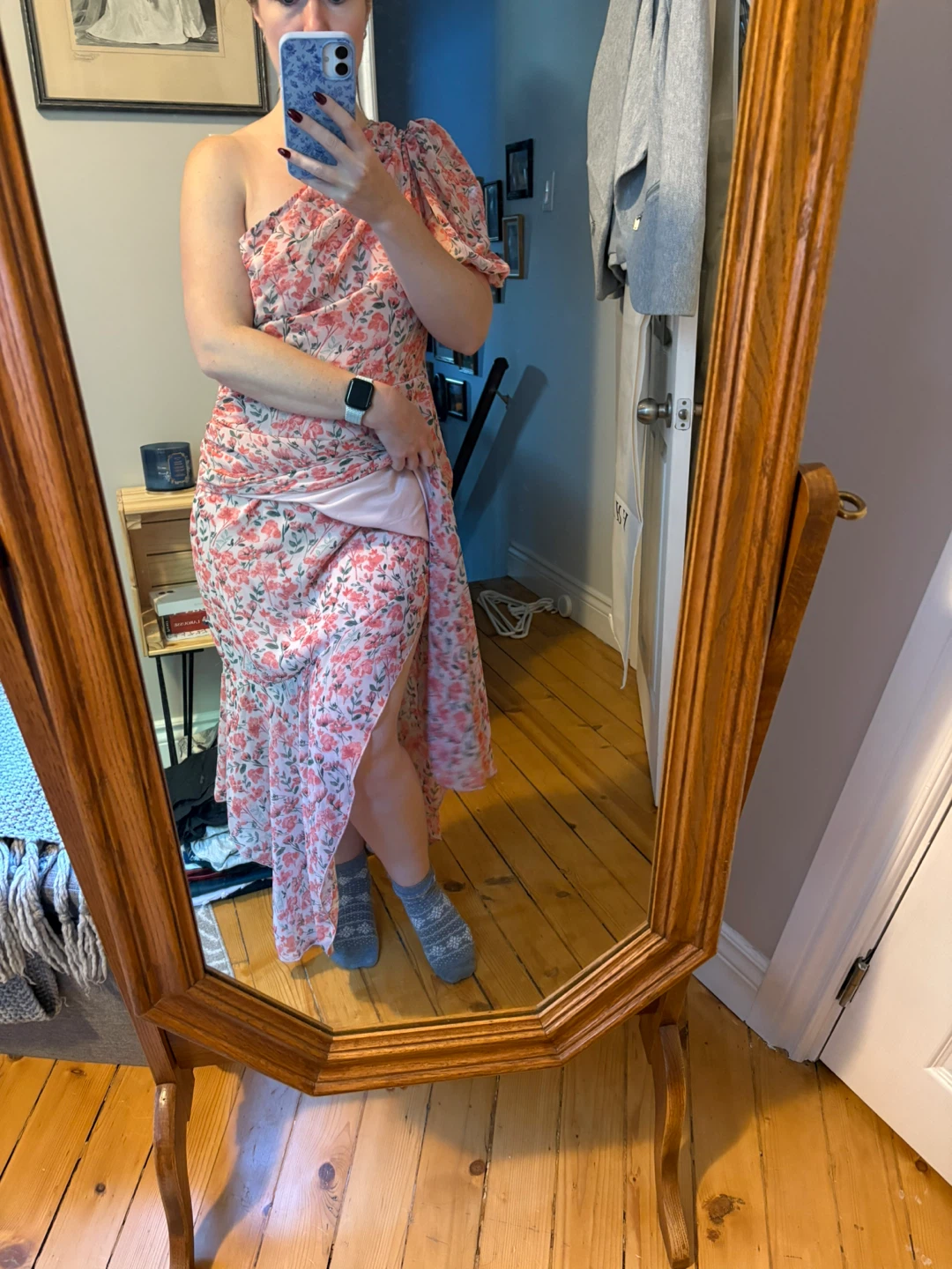 Floral One-Shoulder Ruched Dress - photo 3