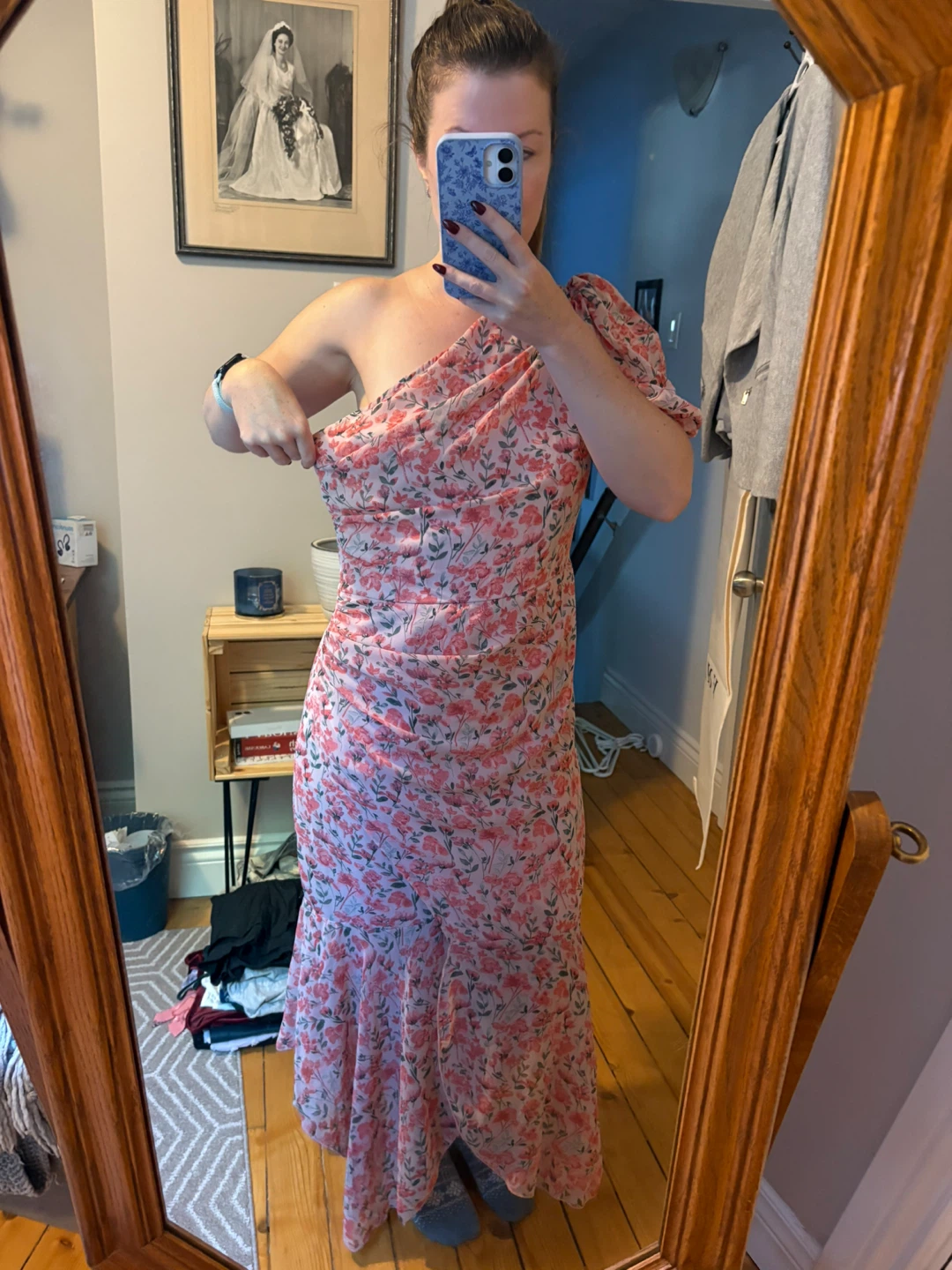 Floral One-Shoulder Ruched Dress - photo 2