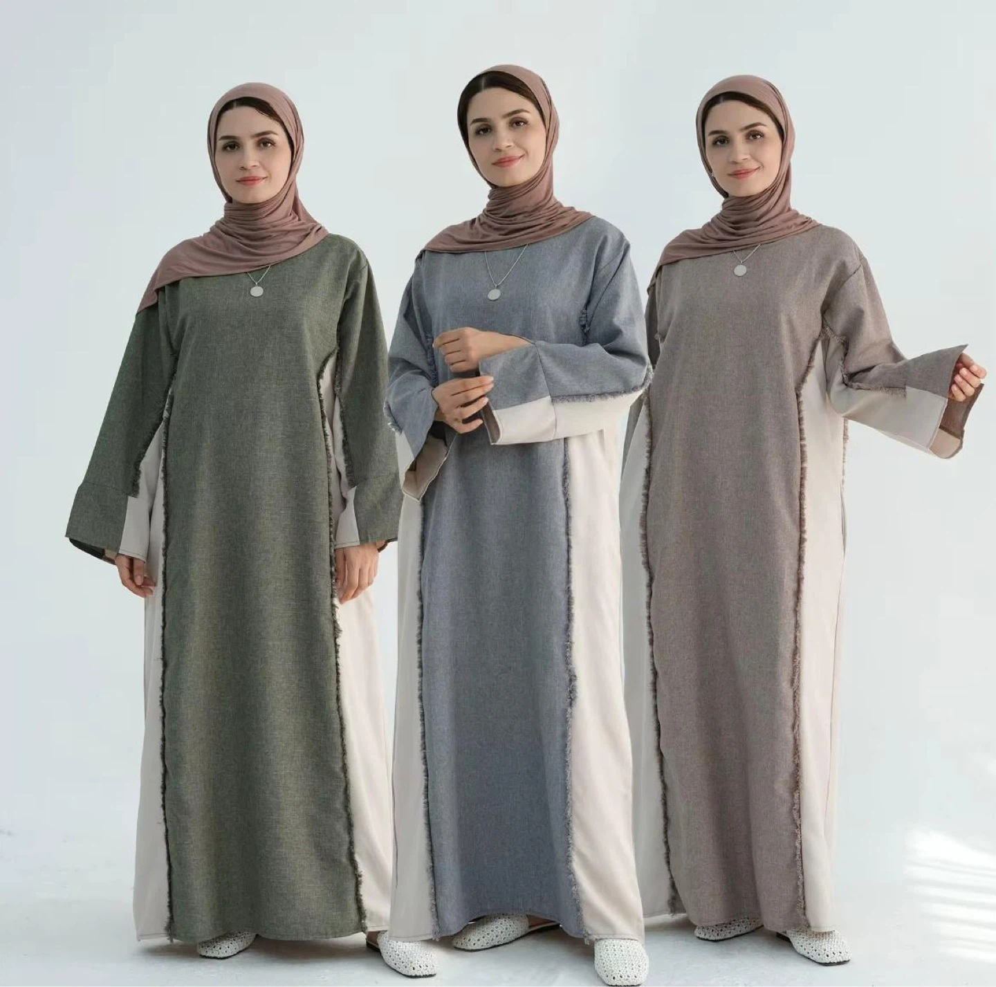 Linen abaya with belt