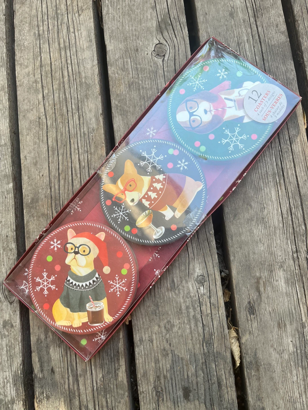 Set of 12 Coasters, 3 Designs