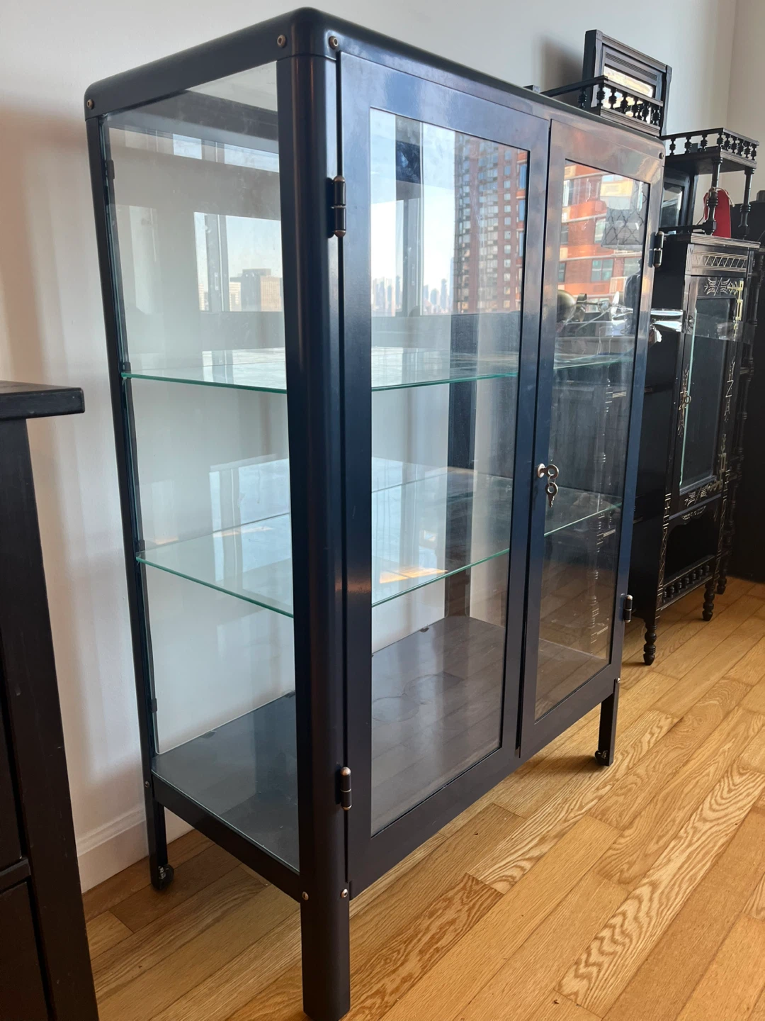 IKEA Fabrikor Glass Cabinet - Dark Blue