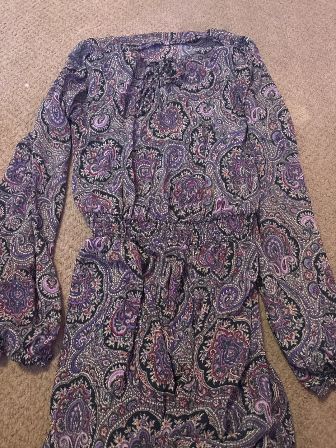 Paisley Print Long Sleeve Dress thumbnail