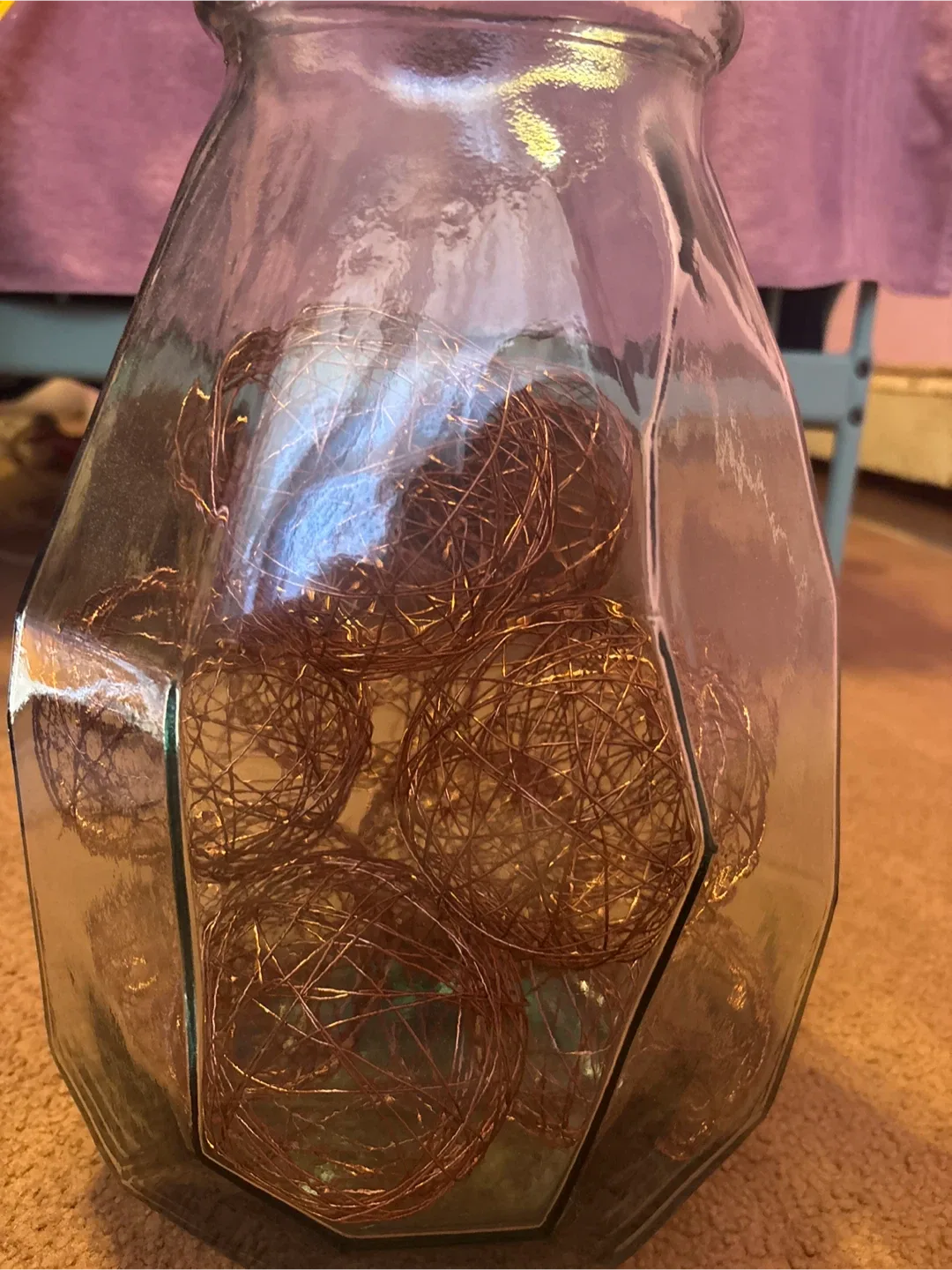Glass Jar with Copper Wire Balls thumbnail